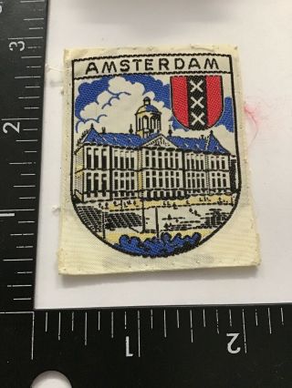 Vtg Amsterdam Travel Souvenir Patch Emblem Badge