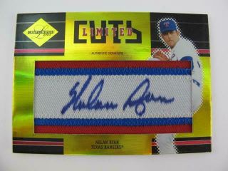 Leaf Limited Cuts Autographed Patch 13 Of 34 Nolan Ryan Lc - 1 Signed Jersey Card