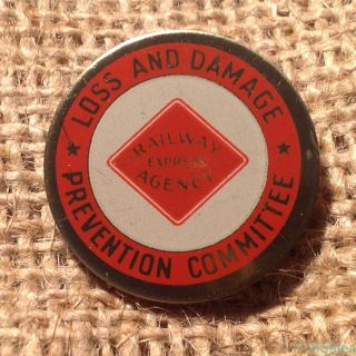 Vtg Railway Express Agency Loss & Damage Prevention Committee Pin Badge