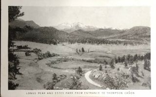 Vintage Black And White Longs Peak Estes Park Colorado Trading Card