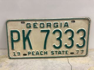 Vintage 1977 Georgia Truck License Plate