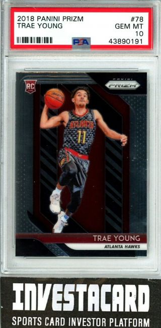 2018 Panini Prizm 78 Trae Young Gem Psa 10 Rookie Card Hawks Invest