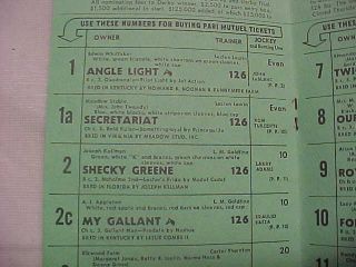 1973 Kentucky Derby Program Near,  Minor cover marks,  No markings Not Glass 3