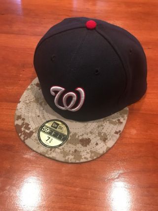 Washington Nationals Was Mlb Authentic Era 59fifty Fitted Cap - 7 - 3/4 Hat