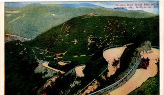 Double Bow Know Boulevard,  Lookout Mt. ,  Hollywood Ca Vintage Postcard G02