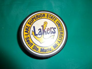 Lake Superior State University Lakers Ncaa Hard Rubber Hockey Puck