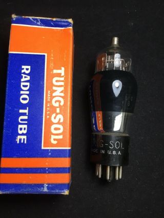 Tung Sol 6f8g Vt - 99 (6sn7gt Sub) Black Glass Audio Vacuum Tube Test Nos A.  6932