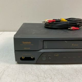 Symphonic VCR,  SL2940,  4 Head Video Cassette Recorder w/ Cables 2