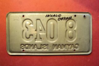 CAYMAN ISLANDS - Caribbean - handicapped person license plate - very good 2