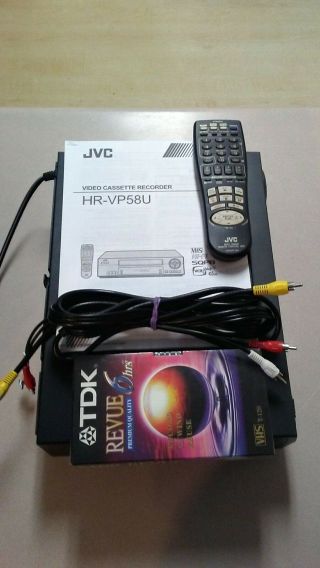 Jvc Hr - Vp58u Hi - Fi 4 - Head Hq 19u Head Vcr Vhs W/ Remote