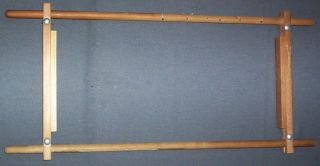 Vintage Wood Needlework Embroidery Scroll Frame Fits 12 " X 21 " Cloth