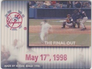 DAVID WELLS 1998 PERFECT GAME 3D KODAK LENTICULAR MOTION CARD YANKEE MLB LICENSE 2