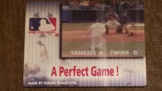 DAVID WELLS 1998 PERFECT GAME 3D KODAK LENTICULAR MOTION CARD YANKEE MLB LICENSE 3
