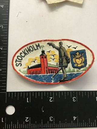 Vtg Stockholm Sweden Travel Souvenir Sew - On Patch Emblem Badge