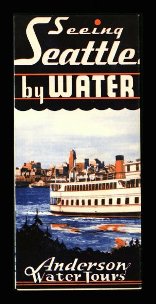 Vintage Seeing Seattle By Water Anderson Water Tours Travel Guide Brochure 1960s