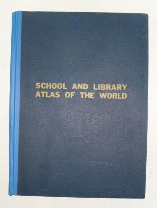 School & Library Atlas Of The World 1960 Us Census,  Maps & Info,  Large & Heavy