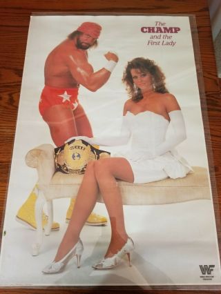 Wwf Miss Elizabeth Macho Man Randy Savage Poster Wwe Wrestling 1988