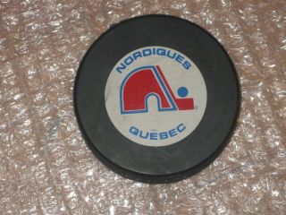 Quebec Nordiques Puck Nhl Trench Mfg.  1993 - 1995