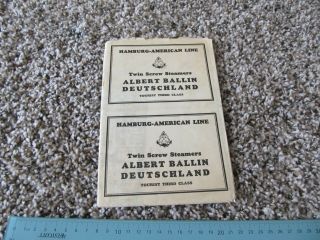 Hamburg American Lines Cruise Ship Liner Deck Plan Albert Ballin Third Class