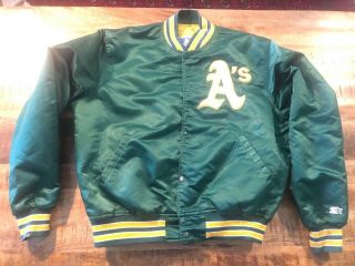 Oakland A’s Green 1980’s Starter Satin Jacket Men’s Xl