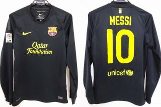 2011 - 2012 Fc Barcelona Barca Jersey Shirt Camiseta Away Nike Messi 10 L/s S
