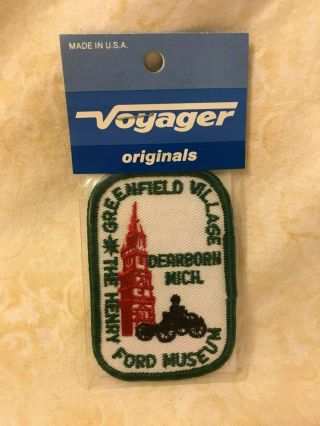 Vtg Greenfield Village Dearborn,  Mi Henry Ford Museum Patch Orig.  Package (m21)