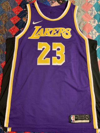 Authentic Lebron James Los Angeles Lakers Nike Nba Jersey Size 52
