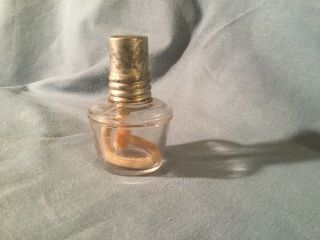 Rare Small Vintage Glass Oil Kerosene Lamp Hurricane Light With Screw On Lid