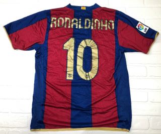 Authentic Ronaldinho Nike Barcelona Jersey 2007 2008 Shirt Camiseta Brazil M