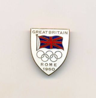 1960 Rome Summer Olympic Games Great Britain Noc Pin Badge