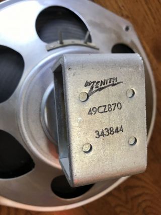 A,  1958 Zenith Alnico 49cz870 Full Range 12 " Speaker 4 Ohms