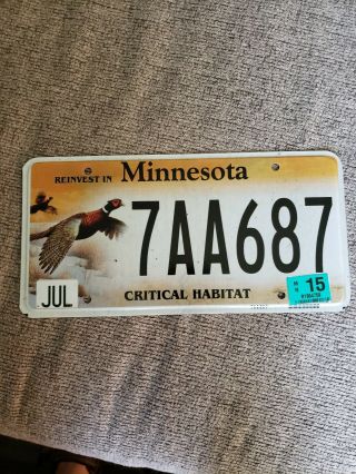 Minnesota Critical Habitat Pheasant License Plate