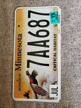 Minnesota Critical Habitat Pheasant License Plate 2