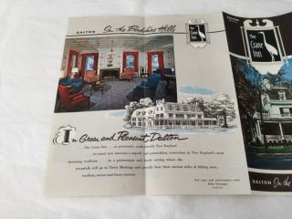 Vintage Crane Inn Dalton Massachusetts brochure 1950’s - 60’s 3