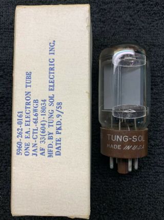 1 Nos Nib Tung - Sol 5881 6l6wgb Audio Tube Usa 1958