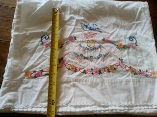 Vintage ornate embroidered vtg pillowcases rose & southern belle cutter 2