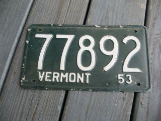 1953 53 Vermont Vt License Plate Tag Rustic Oldie Buy It Now.  77892