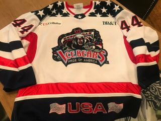 Knoxville Ice Bears Rob Miller Game Worn Sphl Pro Hockey Jersey Mens Xl