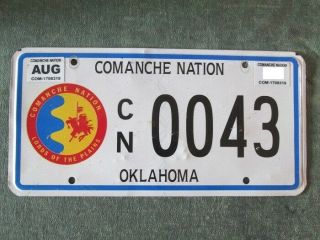 Comanche Nation License Plate Low Number 43 Oklahoma Indian Tribe Tribal Horse