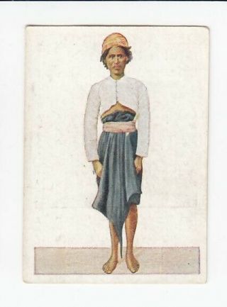 Indonesia: Vintage 1932 Ethnic Peoples Card Sasak Person From Lombok