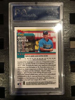 2000 Topps Traded Miguel Cabrera Rookie Card PSA 10 2