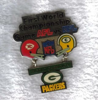 Green Bay Packers Kansas City Chiefs Bowl I World Champions Pin Afl Vs Nfl