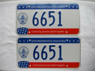 Pair 2001 Washington D.  C.  District Of Columbia Presidential License Plate Tag