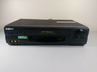Sony Slv - N55 Vcr Vhs 4 Head Hifi Stereo Video Cassette Recorder Player Black