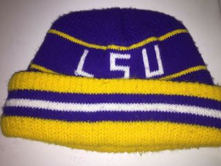 Vintage Lsu Tigers Beanie Winter Hat One Size Adult Size