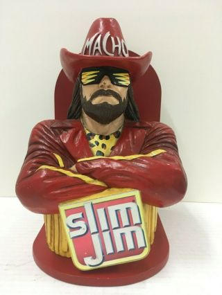 Macho Man Randy Savage Slim Jim Figure Counter Display Holder Wcw Wwf
