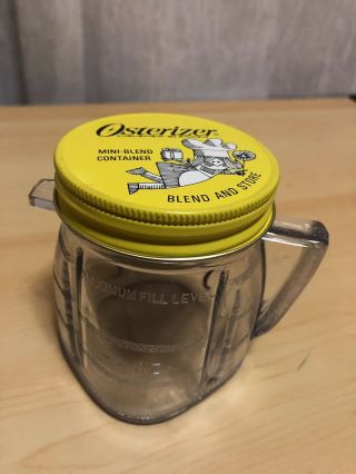 Vintage Oster Osterizer Mini Blend & Store Plastic Jar Containers W/lids
