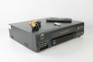 Jvc Hr - A61u Vcr Stereo Hi Fi Bundle With Remote Batteries And Rca Cables