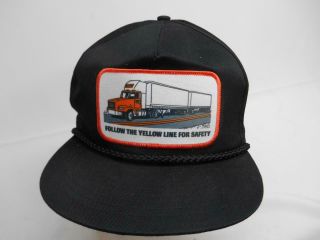 Old Vtg YELLOW FREIGHT LINES TRUCKERS HAT SNAPBACK CAP ADVERTISING 2