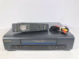 Panasonic Pv - 7450 4 Head Hi - Fi Stereo Vhs Player Recorder With Remote And Cables